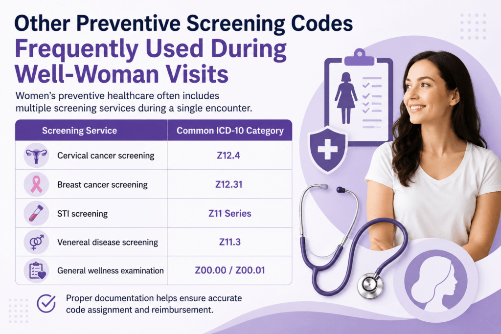 Other preventive screening codes overview