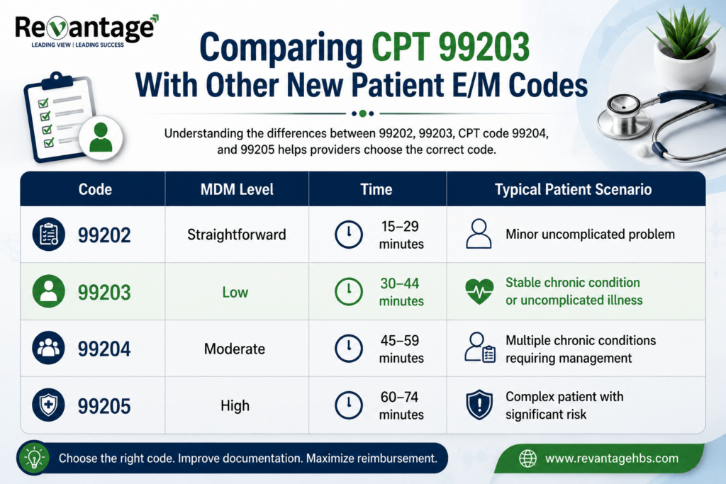 Comparing CPT 99203 With Other New Patient EM Codes